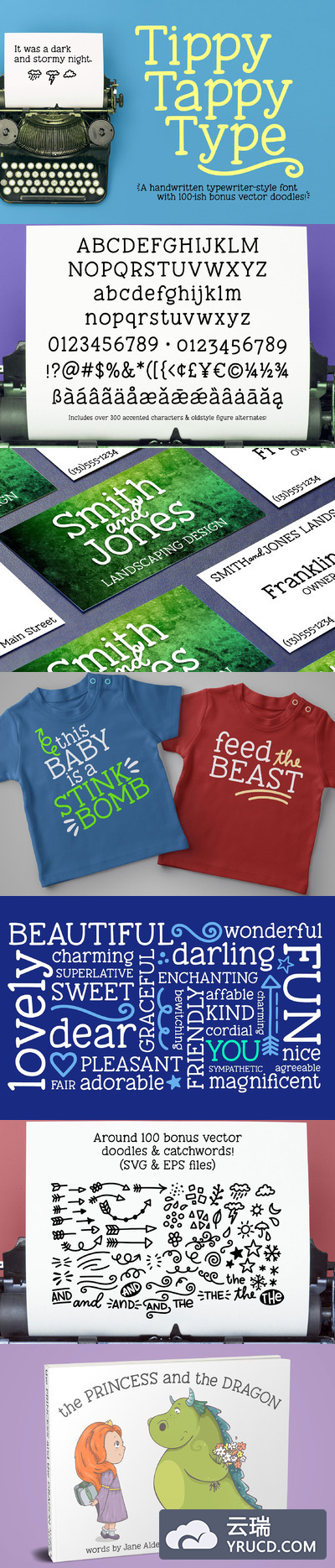 复古打印字体 Tippy Tappy Type: a typewriter font!