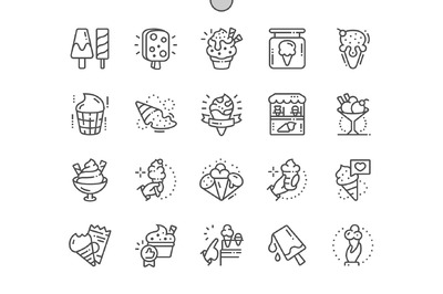 冰淇淋图标素材 Ice cream Line Icons