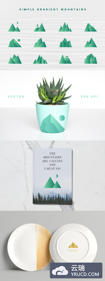简单的山图形 Simple Gradient Mountains