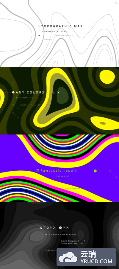 液体抽象地貌地形纹理背景视频ae素材