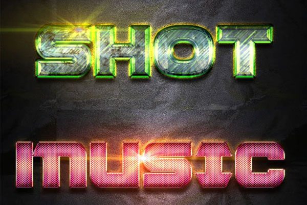 12款闪亮特效文字图层样式素材