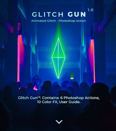 3D失真故障动画效果照片处理ps动作