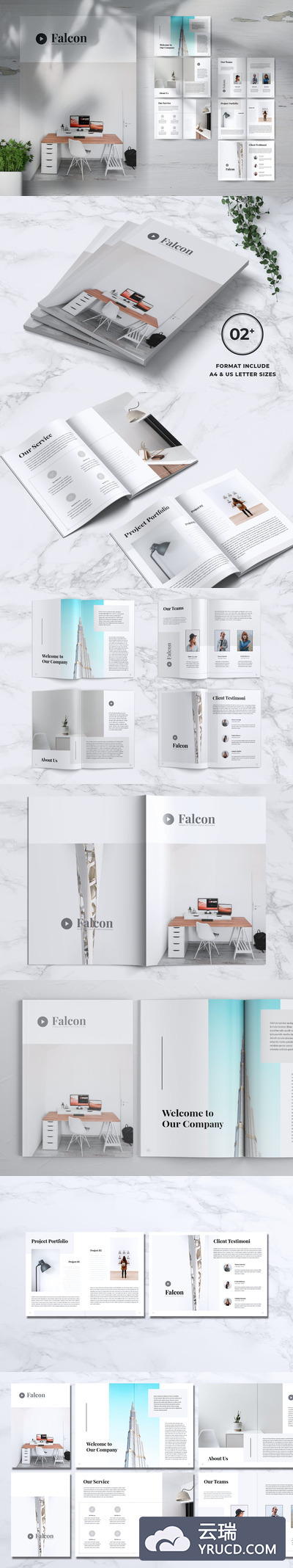 简约时尚好用的高品质公司企业画册宣传册杂志房地产楼书设计模板