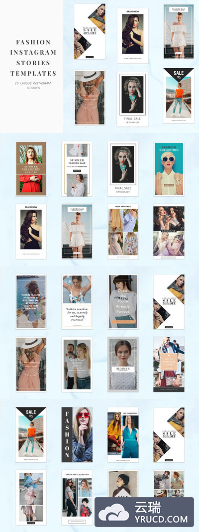 时尚APP页面设计模板 Fashion Instagram Stories Templates