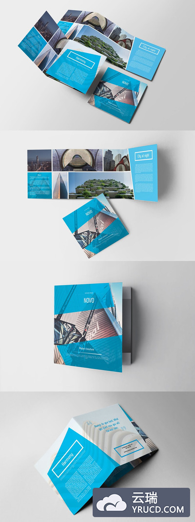 通用画册设计模板 Novo Square Trifold Brochure