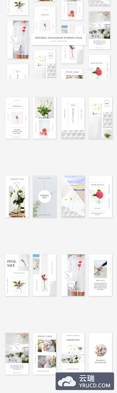 时尚极简主义设计模板 Minimal Instagram Stories Pack