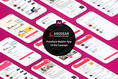 家具移动端 App UI Kit 亮色版本 (XD)