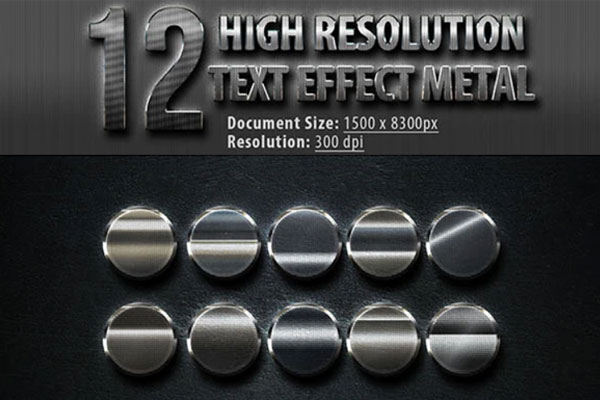 12款高分辨率的钢铁金属Photoshop文字效果