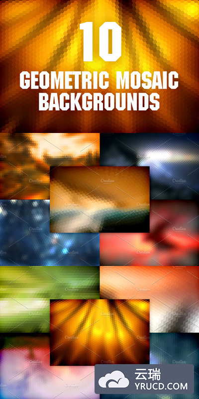 几何抽象背景纹理 Geometric Mosaic Backgrounds Pack 1