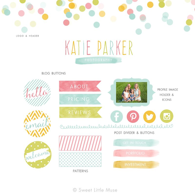 彩色博客元素插画 Colorful Blog Kit - blog elements