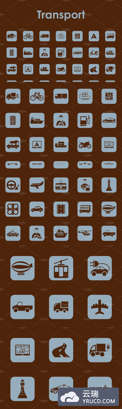 交通运输图标素材 42 TRANSPORT simple icons