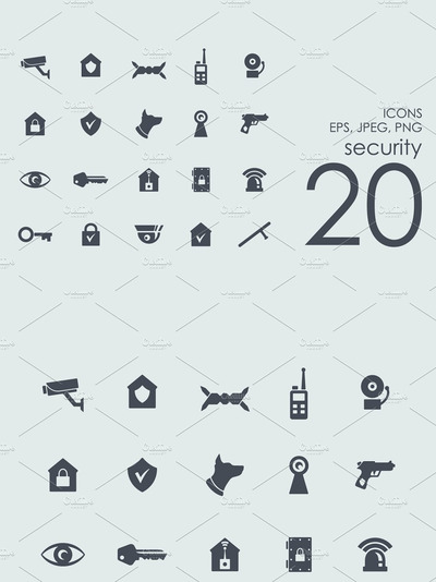 安全元素图标素材 20 security icons