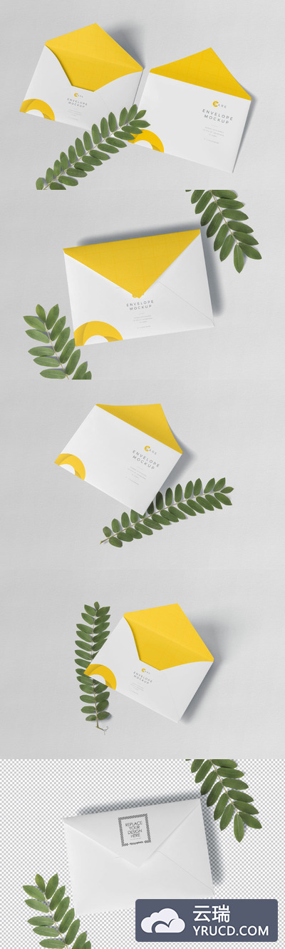 C5品牌设计展示信封样机下载[PSD]