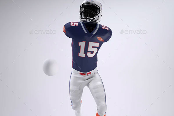 多角度的橄榄球（美式足球）球服样机素材下载[PSD]