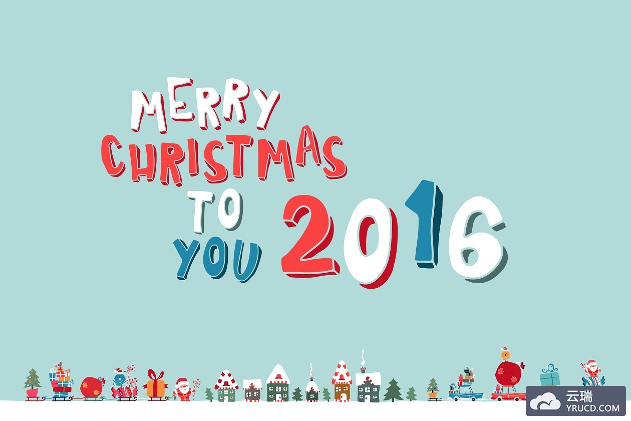 圣诞节元素插画 Merry Christmas 2016 illustration
