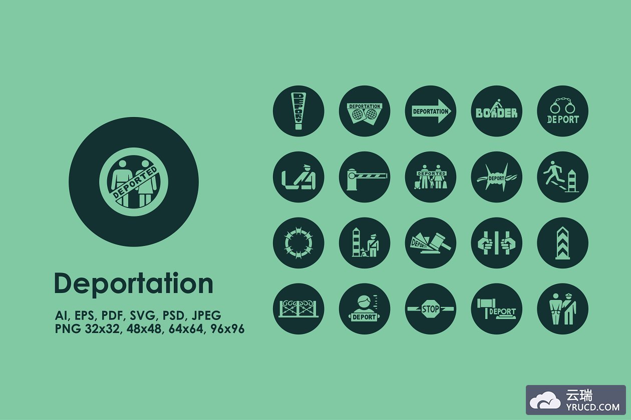 海关图标素材 Deportation simple icons