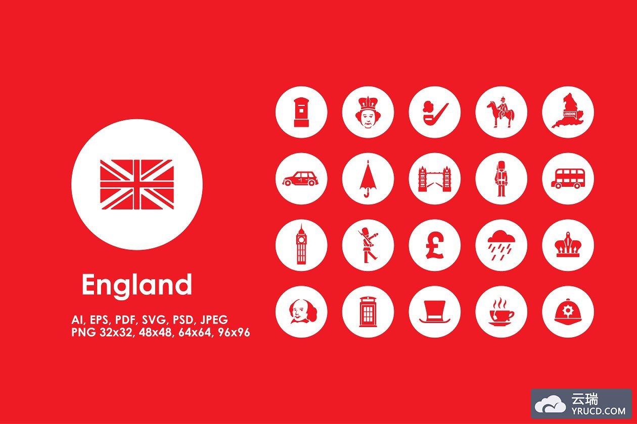 英国元素图标 England simple icons