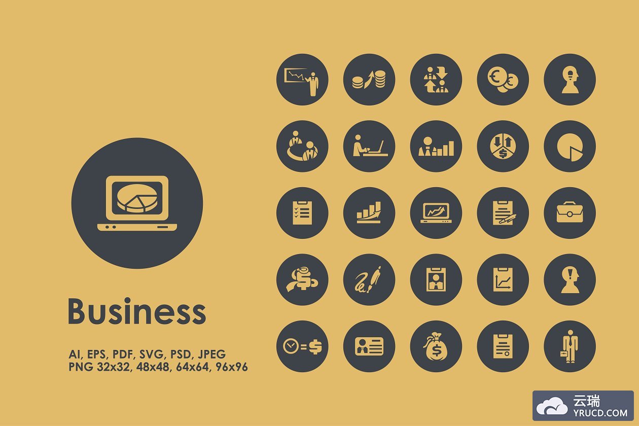 商业元素图标 Business simple icons