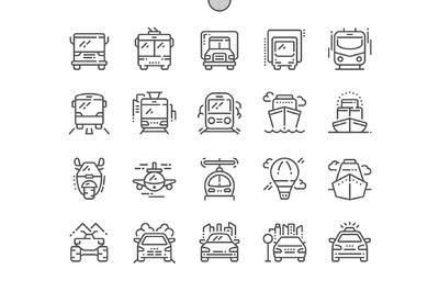 交通工具图标素材 Transport Line Icons