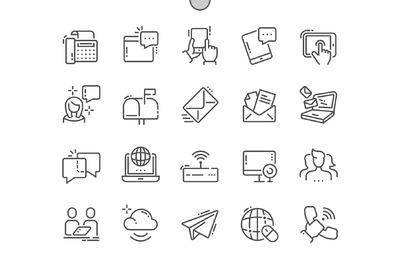 沟通图标素材 Communication Line Icons