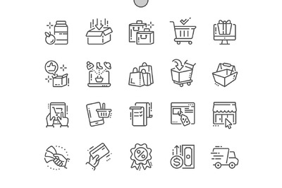 电商购物图标素材 Shopping Line Icons