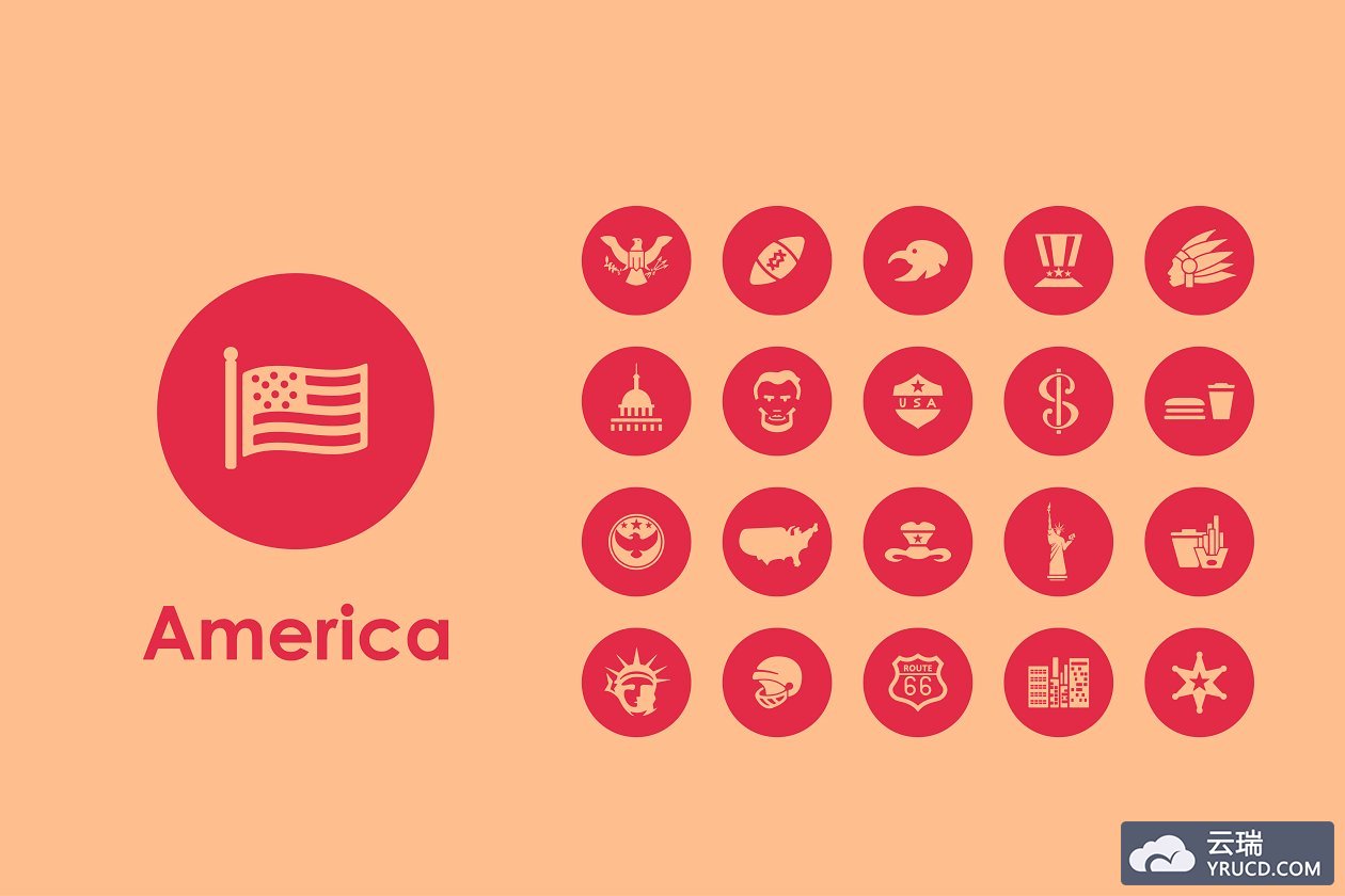 美国元素图标素材 United States icons