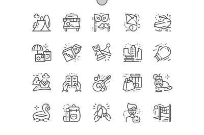 休闲活动矢量图标 Leisure Line Icons