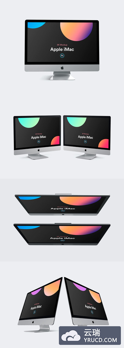 iMac 2019 Retina 视网膜屏最新苹果电脑样机下载[PSD]