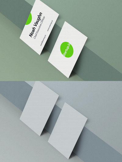 透视角度高度商业名片样机下载[PSD]