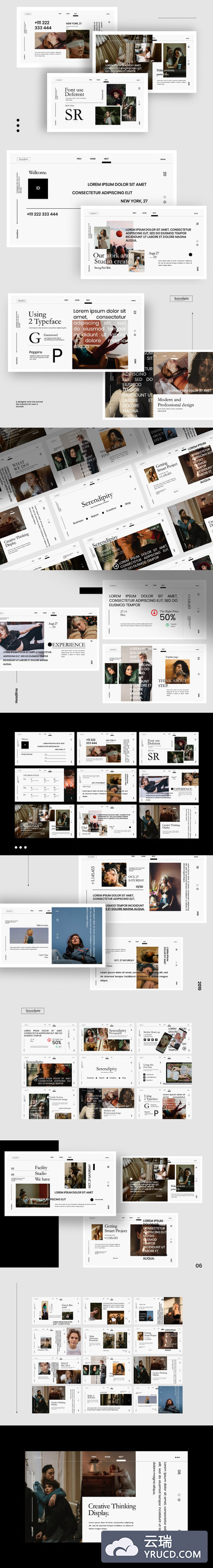 现代时尚设计风格PPT幻灯片演示模板