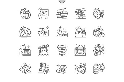 旅行矢量图标 Travelling Line Icons