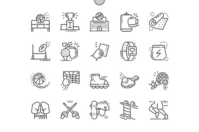 运动矢量图标素材 Sport Line Icons