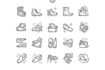 男鞋系列图标 Men's footwear Line Icons