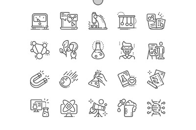 科技元素图标 Science Line Icons