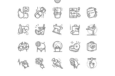 健康矢量图标素材 Health Line Icons