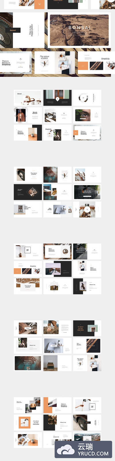 极简家具设计ppt模板 Bonsai Keynote Template