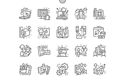 图形设计图标 Graphic design Line Icons