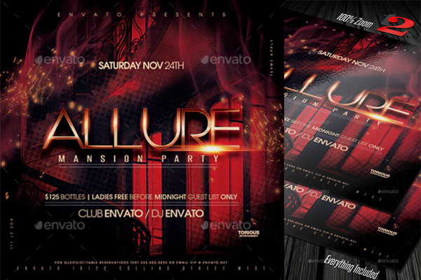 夜总会狂欢派对传单/海报模板