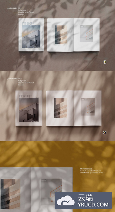 高端顶视杂志设计展示样机下载[PSD]