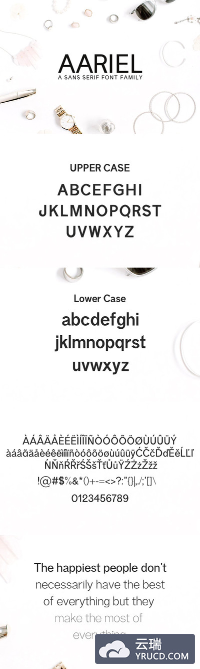 时尚无衬线字体 Aariel Sans Serif 7 Font Family Pack