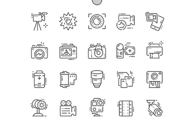 相机图标素材 Camera Line Icons