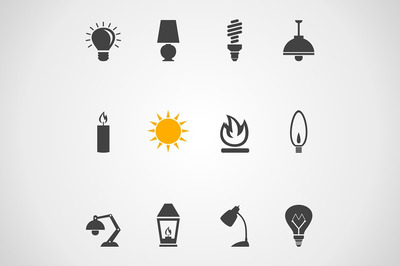灯的图标素材 Light an icon