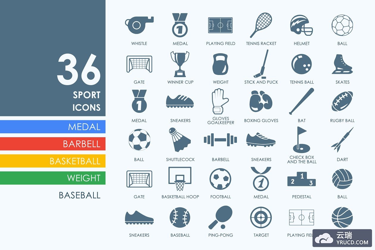 运动元素图标 36 sport icons