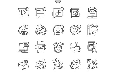 未读的消息图标素材 Unread messages Line Icons