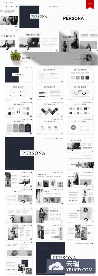 时尚服装品牌推广PTT幻灯片演示模板