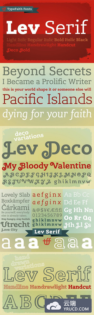 复古个性衬线字体 Lev Serif