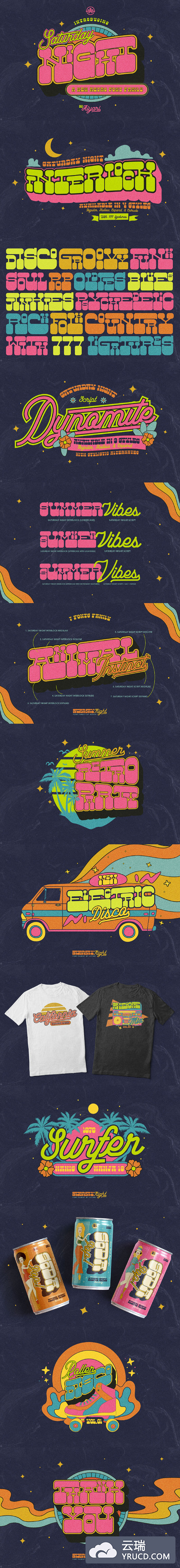 个性设计字体 Saturday Night Font Family