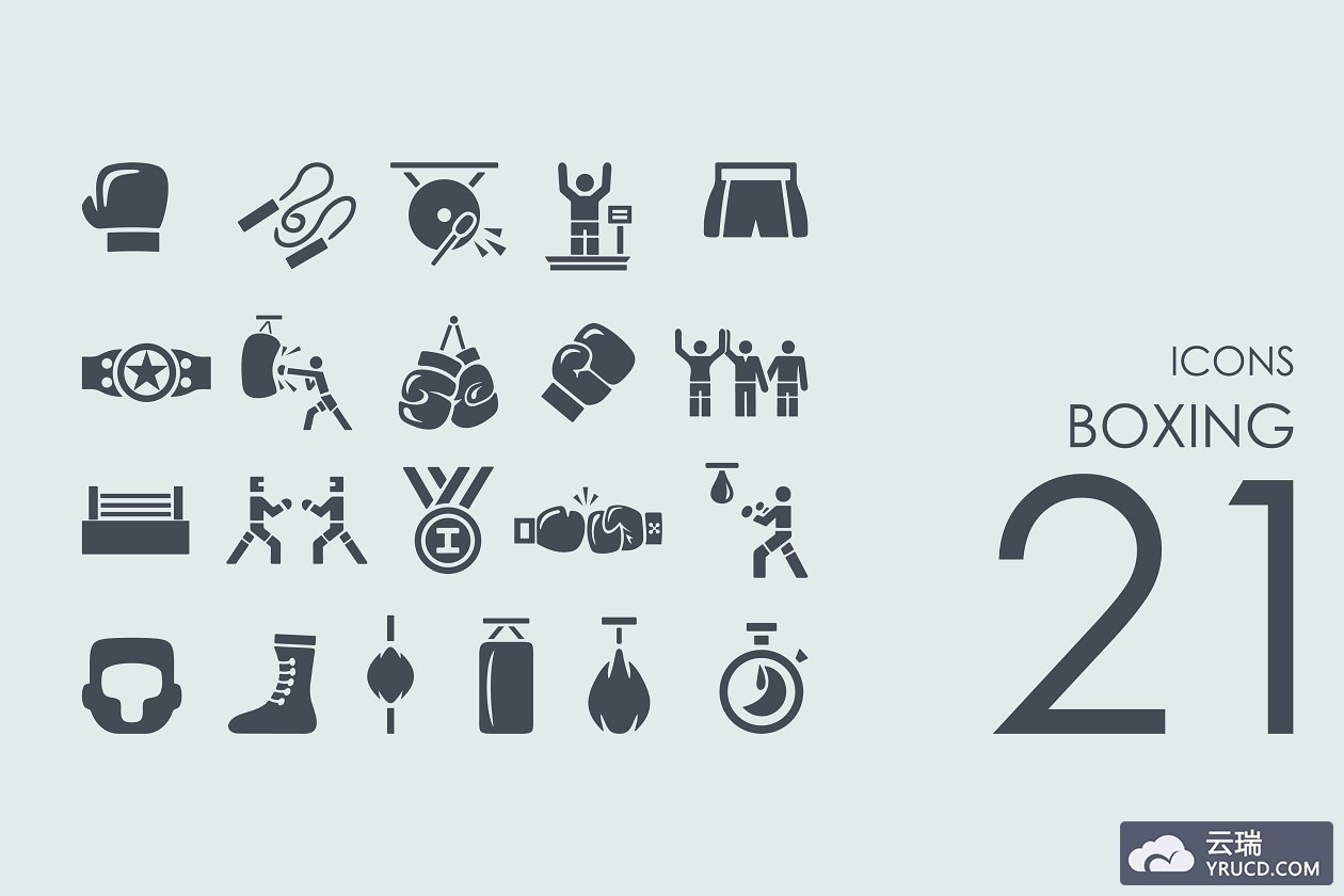 拳击图标素材 21 boxing icons