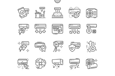 空调图标素材 Air Conditioning Line Icons