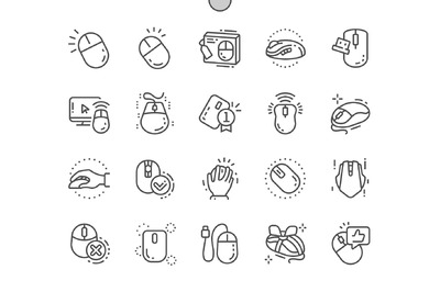计算机鼠标图标素材 Computer Mouse Line Icons